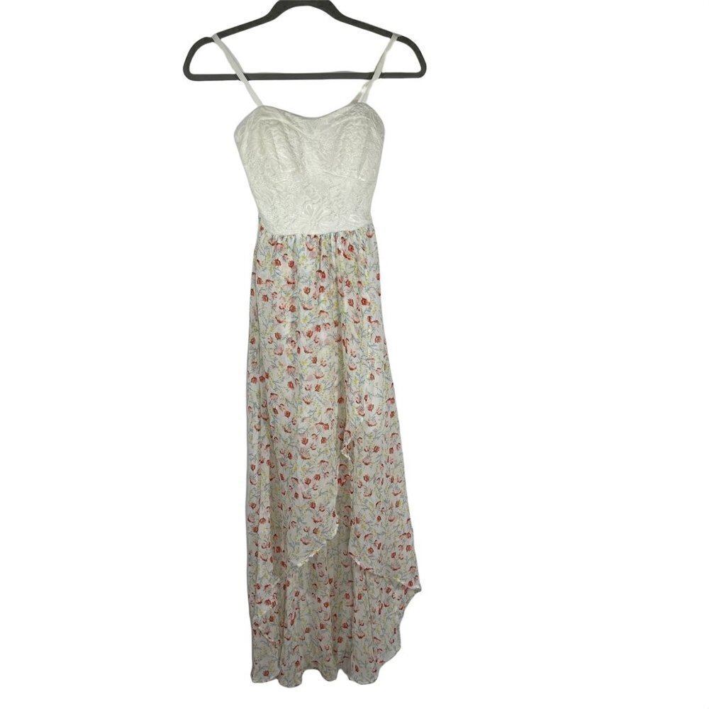 As U Wish Waterfall Maxi Dress Floral Skirt XS